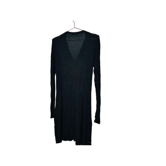 ADEAM Black Long Sleeve V-Neckline Hidden Button Front Shift Dress Size Large - Picture 3 of 8